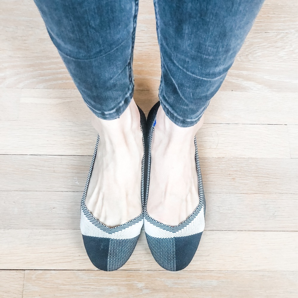 BEST flats ever adorable Rothys black/navy/white